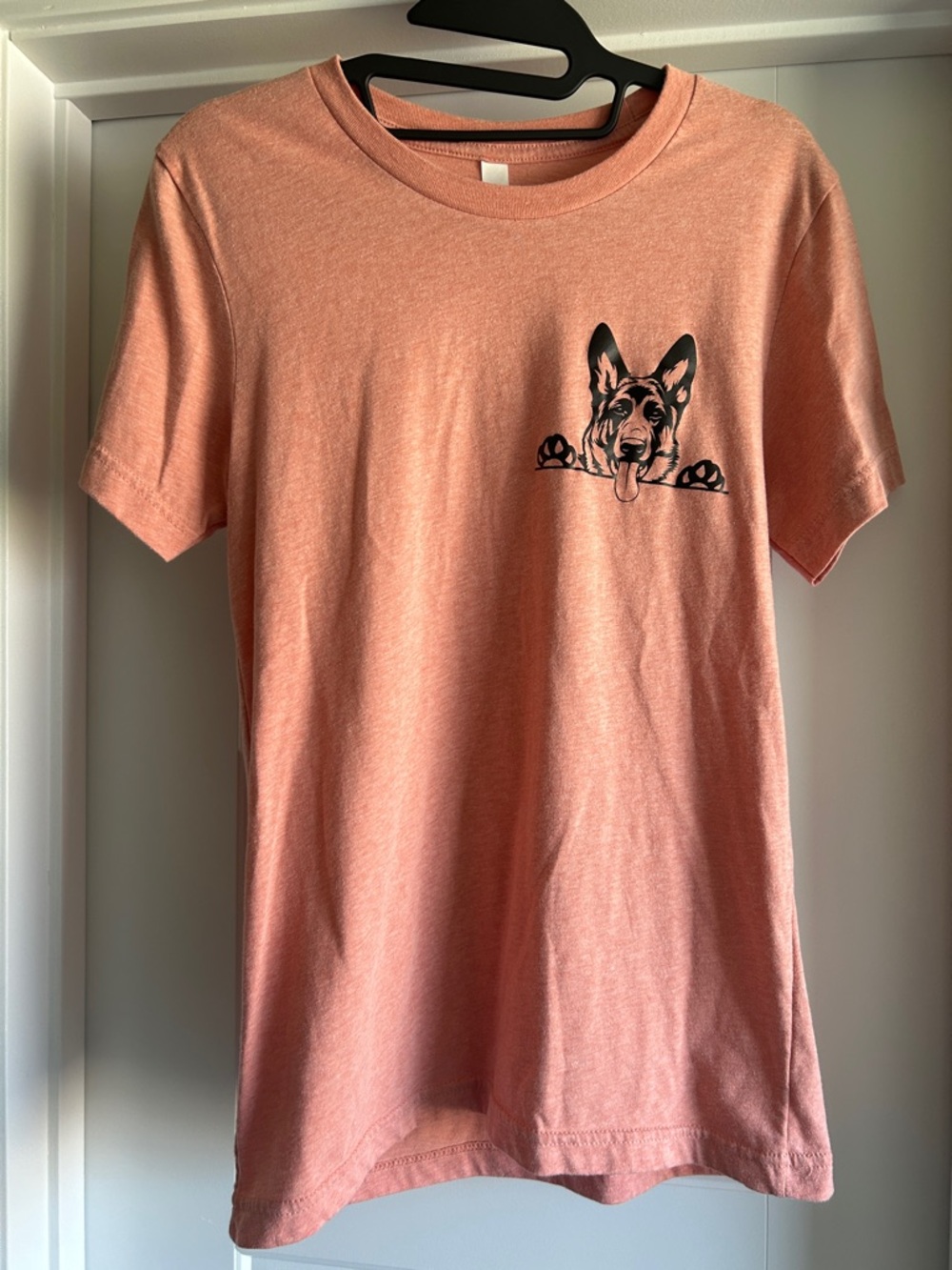 Bella Canvas Peach Tee with German Shepherd Graphic